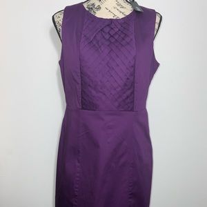 Sleeveless 98% Cotton Basket Weave Pleated Dress